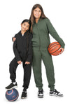 EVERYDAY KIDS Girls Green Zip-Up Hoodie – Soft Fleece Jacket with Hood – All-Season Kids Sweatshirt for School, Play, or Layering
