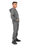 EVERYDAY KIDS Boys Charcoal Gray Zip-Up Hoodie – Soft Fleece Jacket with Hood – All-Season Kids Sweatshirt for School, Play, or Layering
