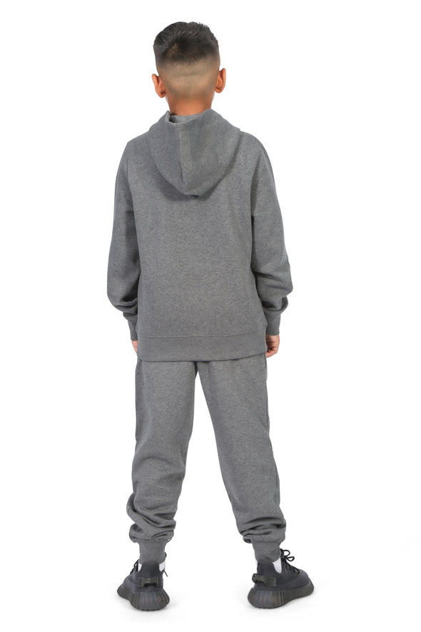EVERYDAY KIDS Boys Charcoal Gray Zip-Up Hoodie – Soft Fleece Jacket with Hood – All-Season Kids Sweatshirt for School, Play, or Layering