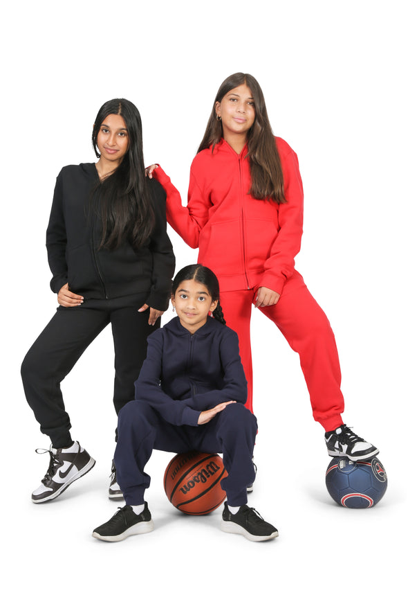 EVERYDAY KIDS Girls Navy Zip-Up Hoodie – Soft Fleece Jacket with Hood – All-Season Kids Sweatshirt for School, Play, or Layering