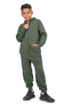 EVERYDAY KIDS Boys Green Zip-Up Hoodie – Soft Fleece Jacket with Hood – All-Season Kids Sweatshirt for School, Play, or Layering