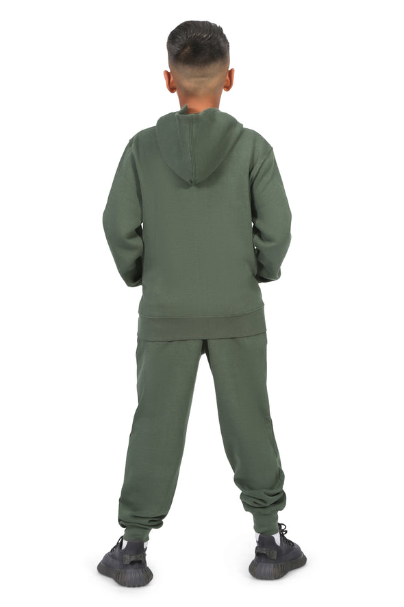 EVERYDAY KIDS Boys Green Zip-Up Hoodie – Soft Fleece Jacket with Hood – All-Season Kids Sweatshirt for School, Play, or Layering