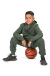 EVERYDAY KIDS Boys Green Zip-Up Hoodie – Soft Fleece Jacket with Hood – All-Season Kids Sweatshirt for School, Play, or Layering