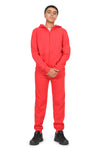 EVERYDAY KIDS Boys Red Zip-Up Hoodie – Soft Fleece Jacket with Hood – All-Season Kids Sweatshirt for School, Play, or Layering
