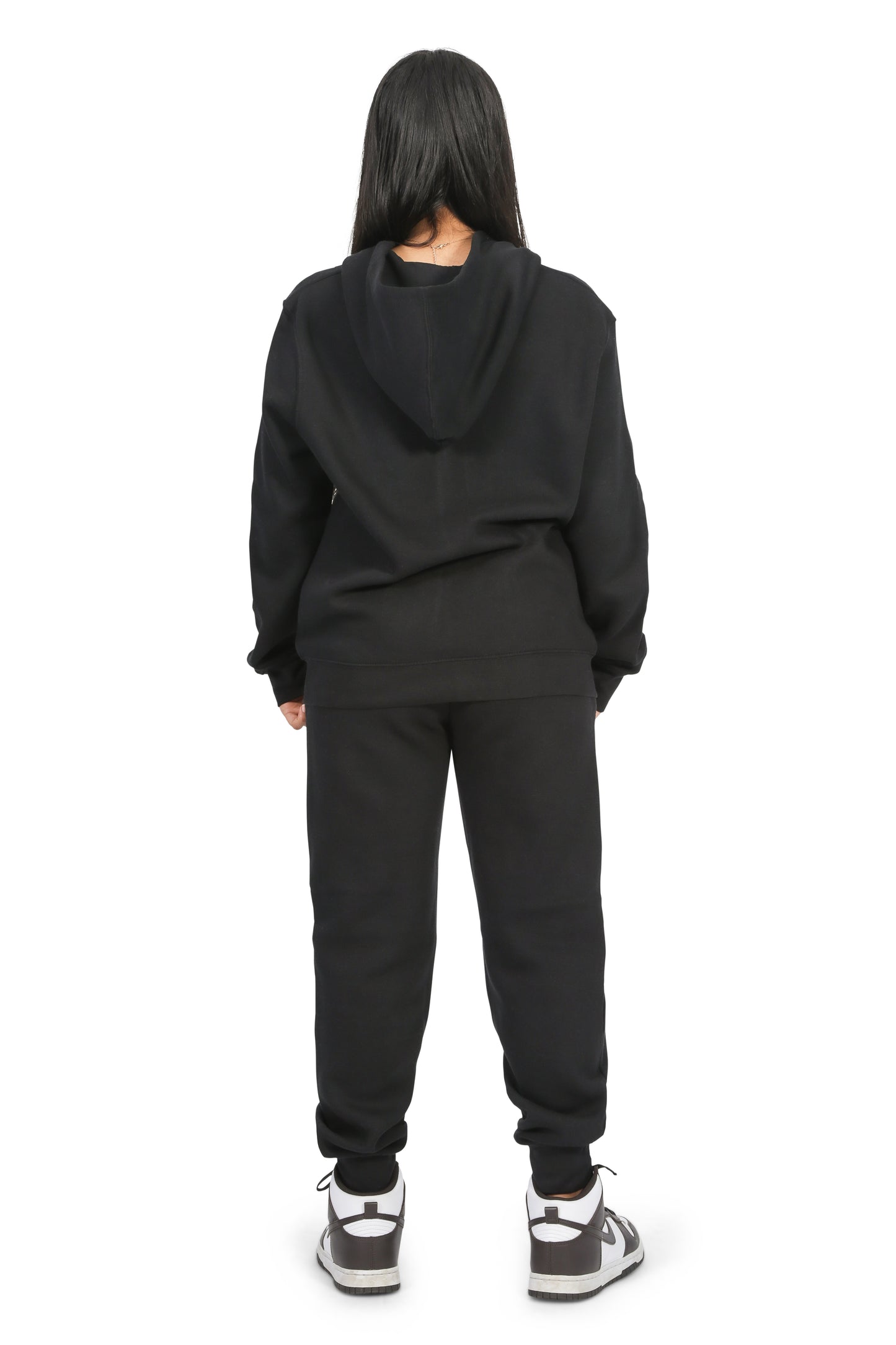 EVERYDAY KIDS Girls Black Zip-Up Hoodie  – Soft Fleece Jacket with Hood – All-Season Kids Sweatshirt for School, Play, or Layering