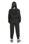 EVERYDAY KIDS Girls Black Zip-Up Hoodie  – Soft Fleece Jacket with Hood – All-Season Kids Sweatshirt for School, Play, or Layering