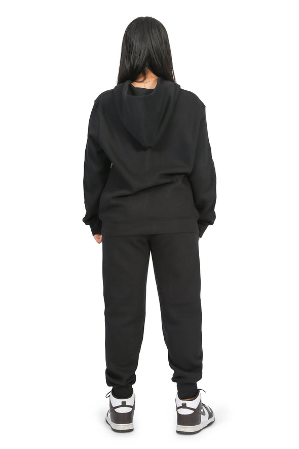 EVERYDAY KIDS Girls Black Zip-Up Hoodie  – Soft Fleece Jacket with Hood – All-Season Kids Sweatshirt for School, Play, or Layering