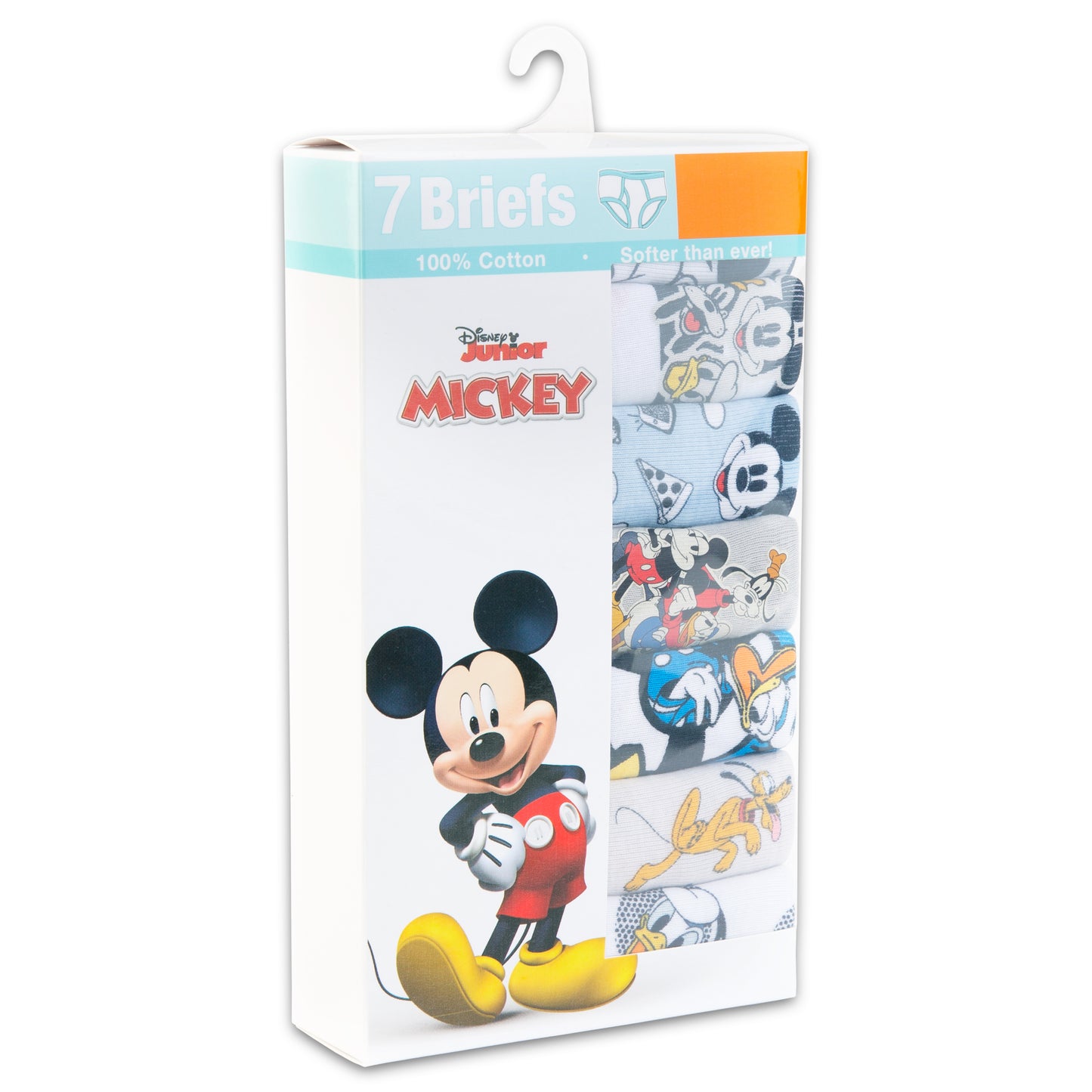 Disney Mickey Mouse Toddler Boys Briefs 7-Pack – 100% Cotton Underwear Set