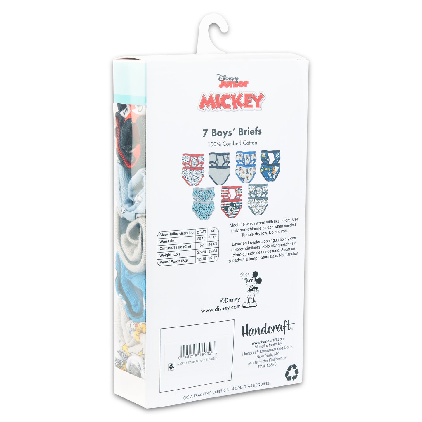 Disney Mickey Mouse Toddler Boys Briefs 7-Pack – 100% Cotton Underwear Set