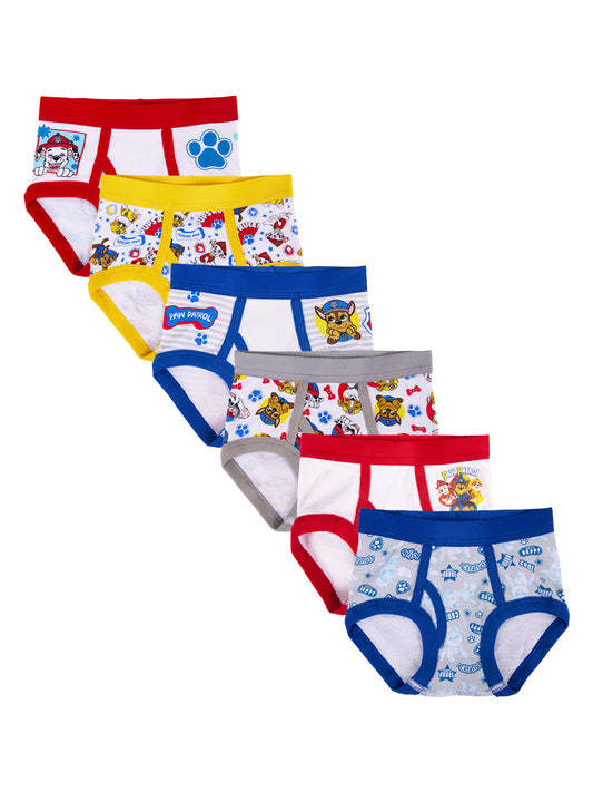 Nickelodeon Paw Patrol Toddler Boys 6-Pack Briefs – 100% Cotton Underwear Multipack