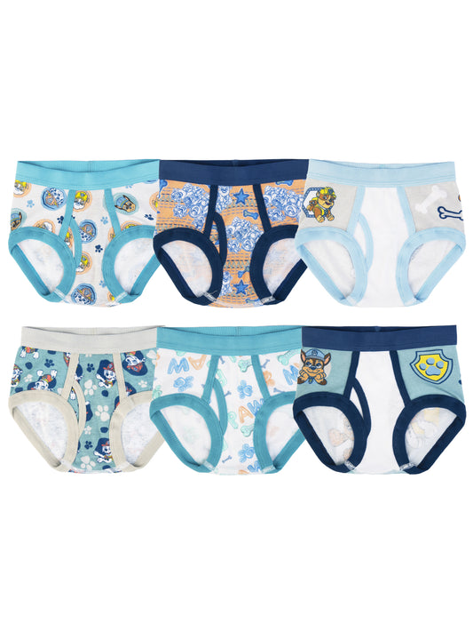 Nickelodeon Paw Patrol Toddler Boys 6-Pack Briefs – 100% Cotton Underwear Multipack