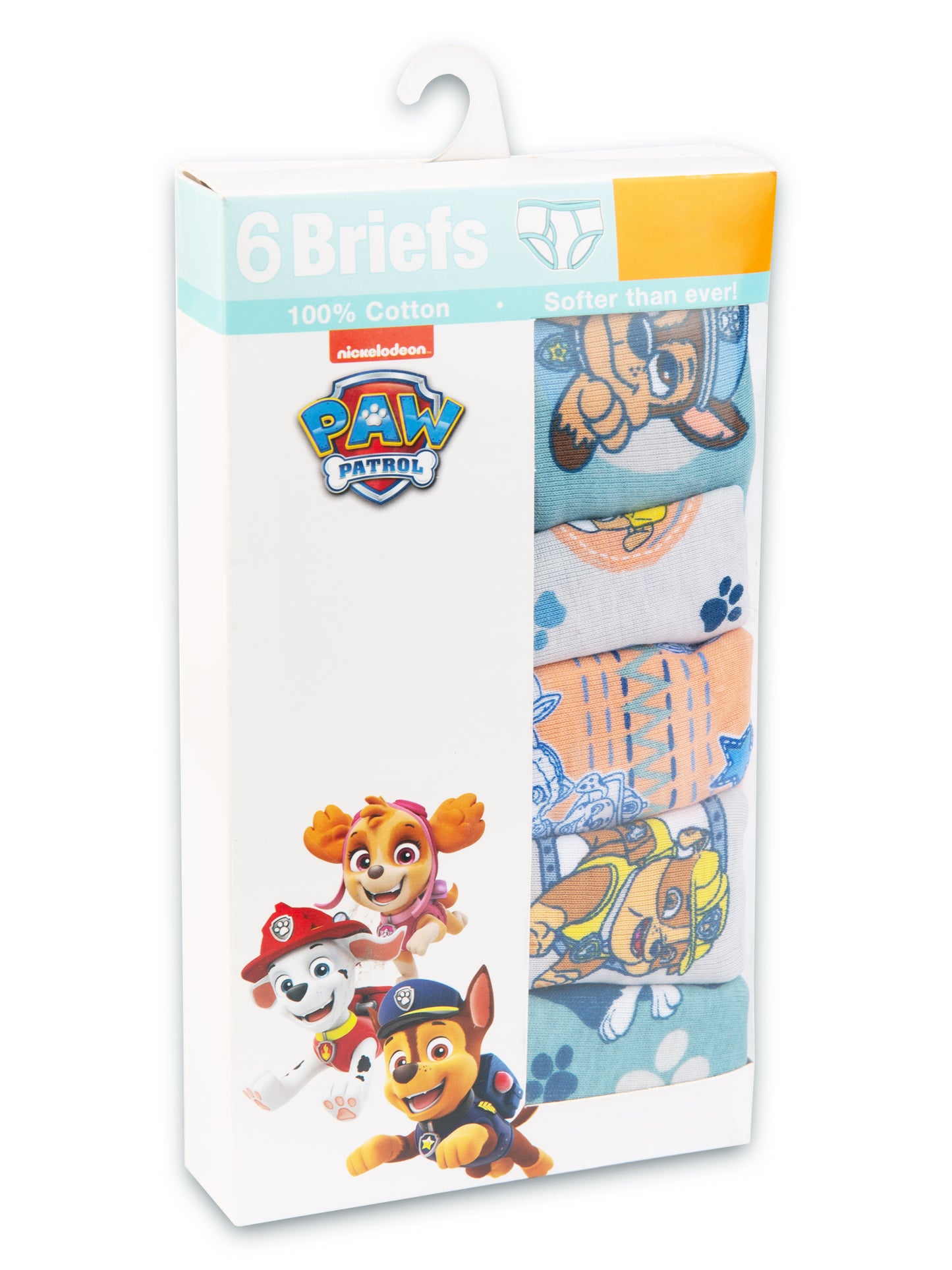 Nickelodeon Paw Patrol Toddler Boys 6-Pack Briefs – 100% Cotton Underwear Multipack