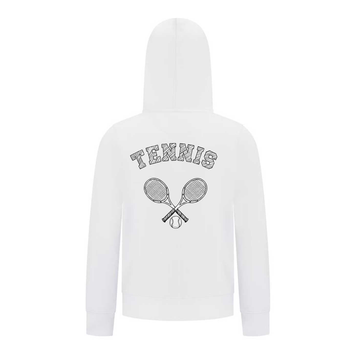 Everyday Kids Tennis Collection Zip Up Hoodie – Classic Tennis Sketch Graphic Sweatshirt