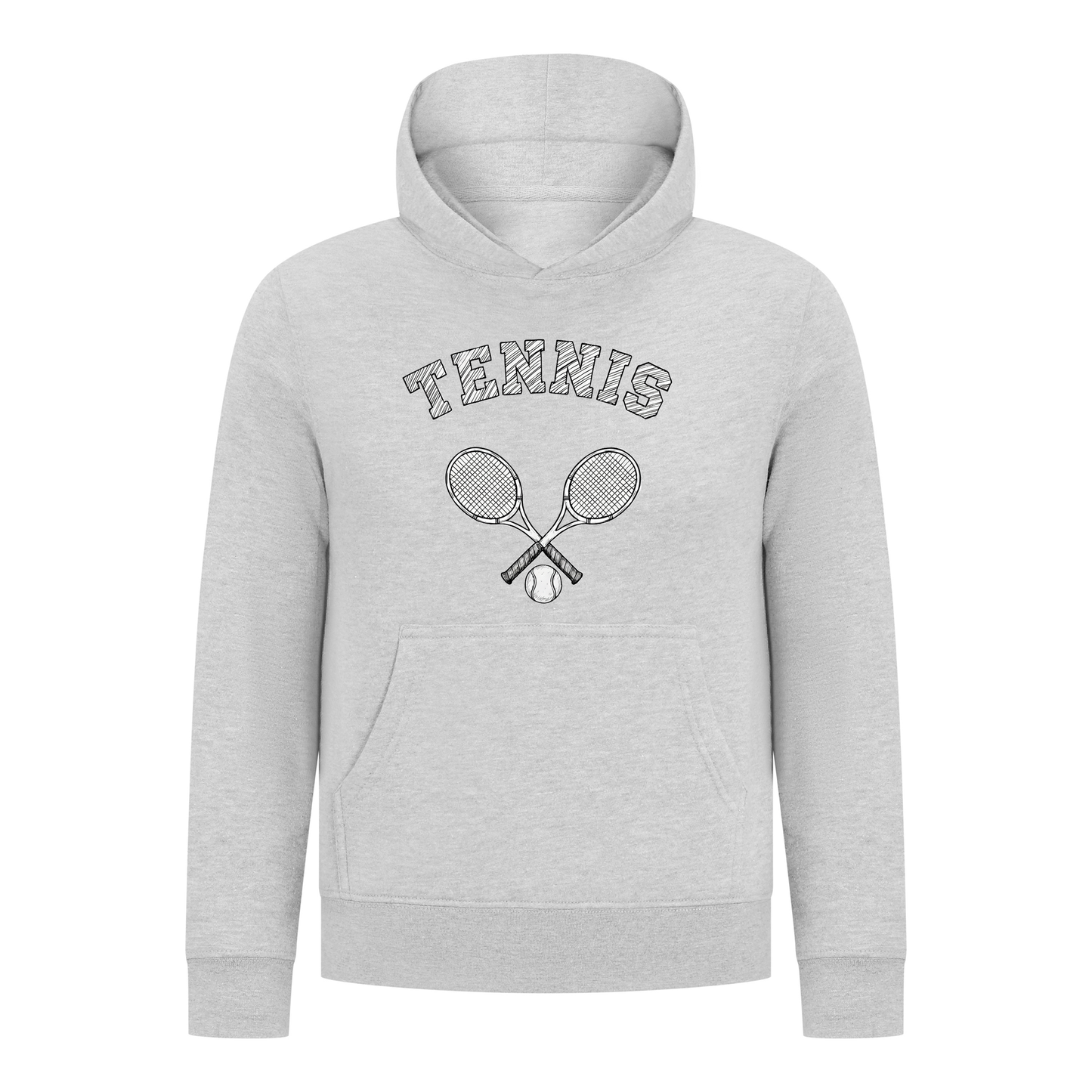 Everyday Kids Tennis Collection Pullover Hoodie – Classic Tennis Sketch Graphic Sweatshirt
