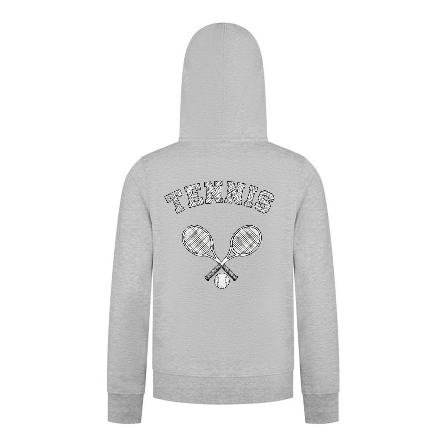 Everyday Kids Tennis Collection Zip Up Hoodie – Classic Tennis Sketch Graphic Sweatshirt