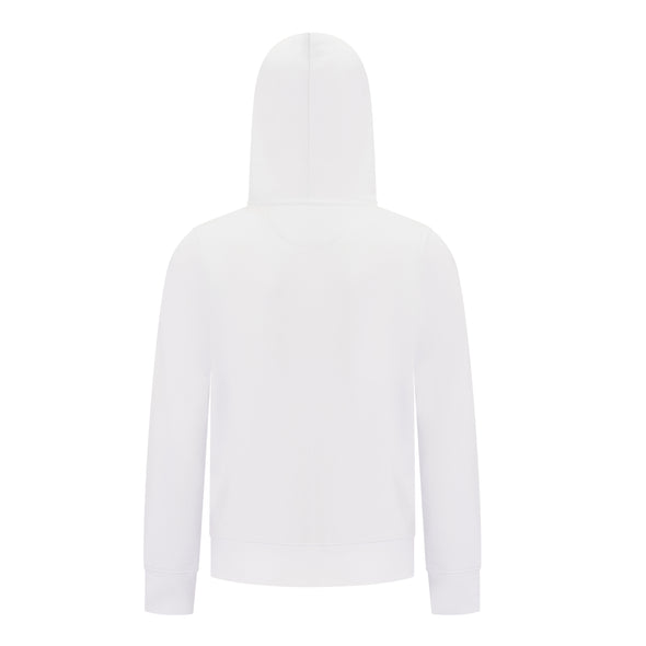 EVERYDAY KIDS Boys White Zip-Up Hoodie – Soft Fleece Jacket with Hood – All-Season Kids Sweatshirt for School, Play, or Layering
