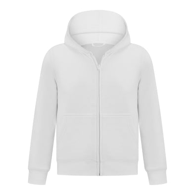 EVERYDAY KIDS Boys White Zip-Up Hoodie – Soft Fleece Jacket with Hood – All-Season Kids Sweatshirt for School, Play, or Layering