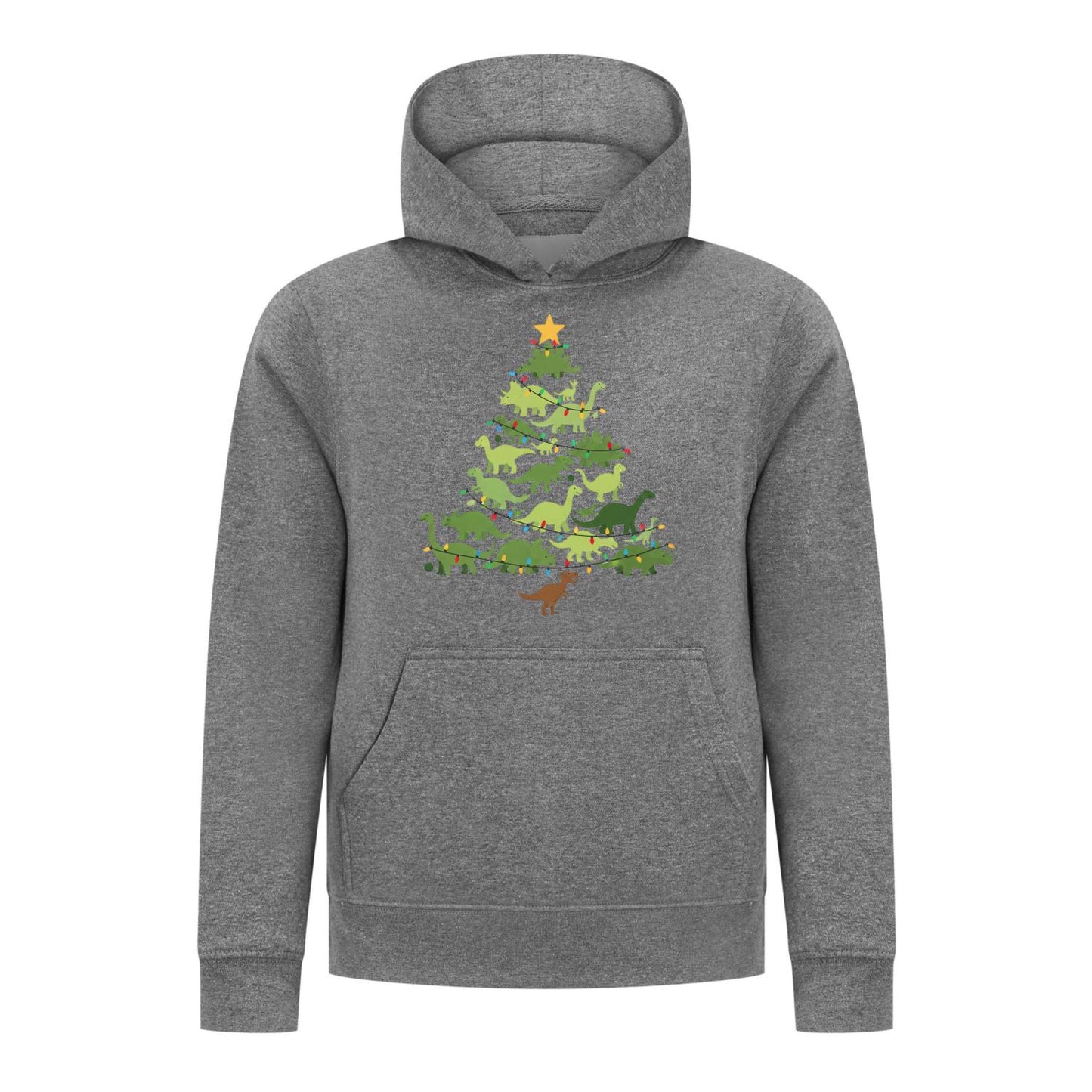 Everyday Kids Christmas Collection Dinosaur Tree Boys Pullover Hoodie – Holiday Sweatshirt