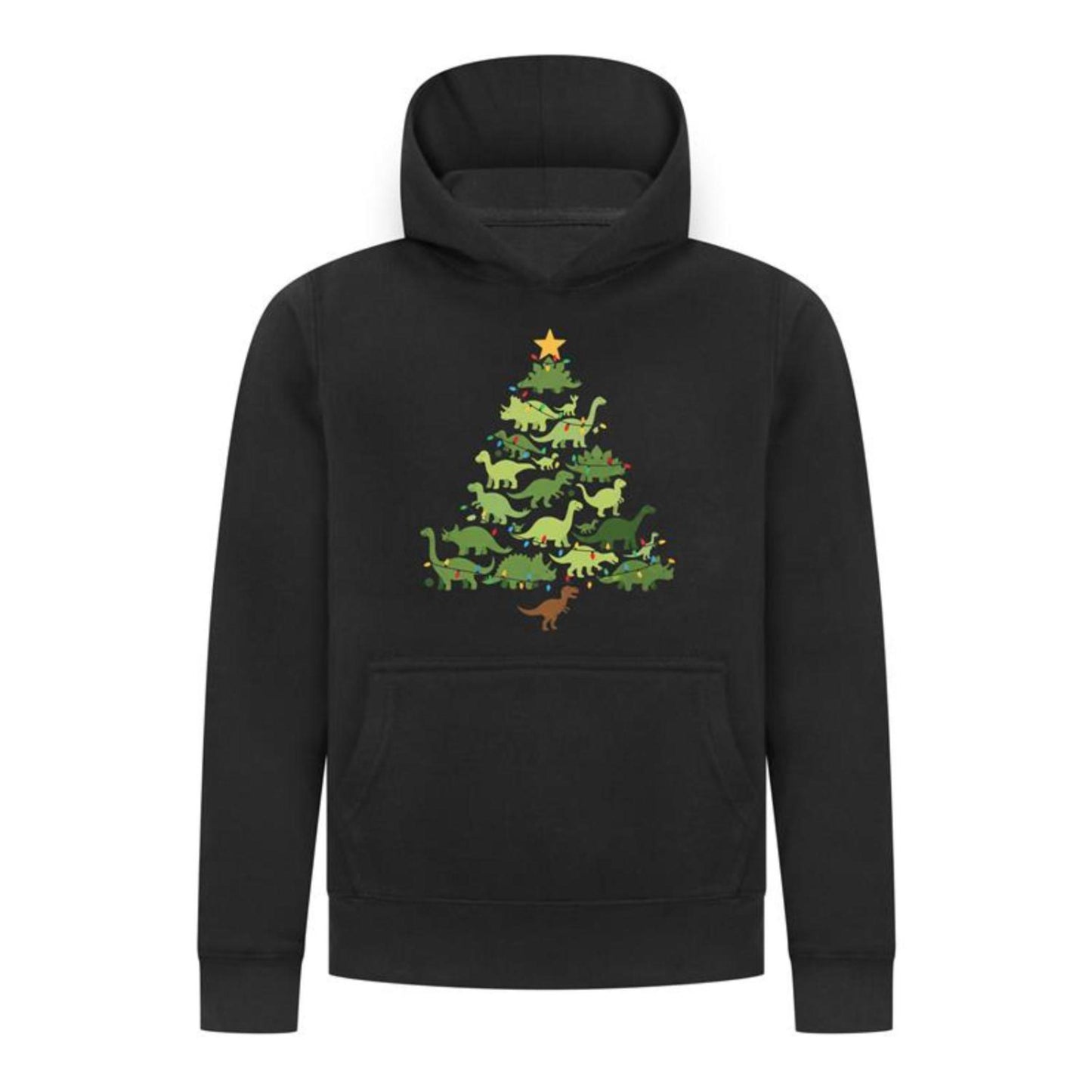 Everyday Kids Christmas Collection Dinosaur Tree Boys Pullover Hoodie – Holiday Sweatshirt
