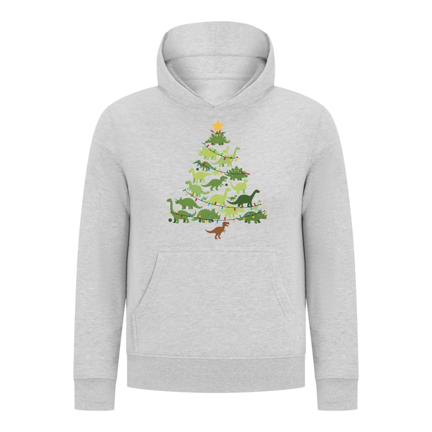 Everyday Kids Christmas Collection Dinosaur Tree Boys Pullover Hoodie – Holiday Sweatshirt