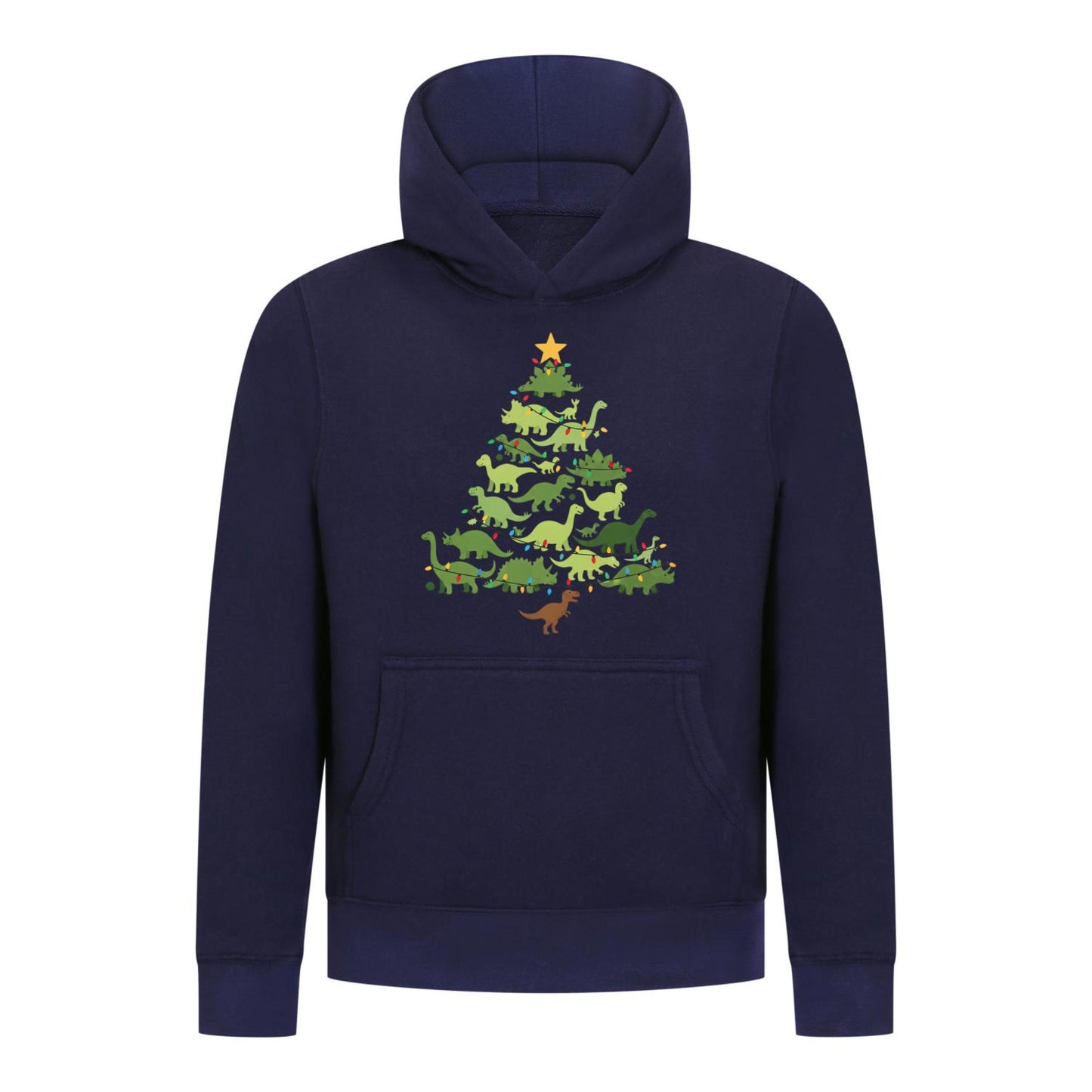 Everyday Kids Christmas Collection Dinosaur Tree Boys Pullover Hoodie – Holiday Sweatshirt