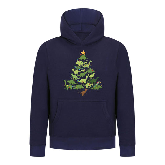 Everyday Kids Christmas Collection Dinosaur Tree Boys Pullover Hoodie – Holiday Sweatshirt