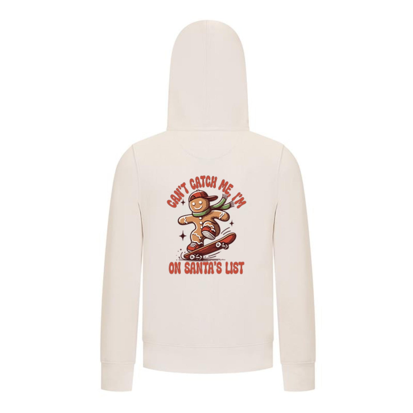 Everyday Kids Christmas Collection Gingerbread Skateboard Boys Zip Up Hoodie – Holiday Sweatshirt - Off White