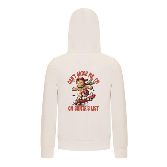 Everyday Kids Christmas Collection Gingerbread Skateboard Boys Zip Up Hoodie – Holiday Sweatshirt - Off White