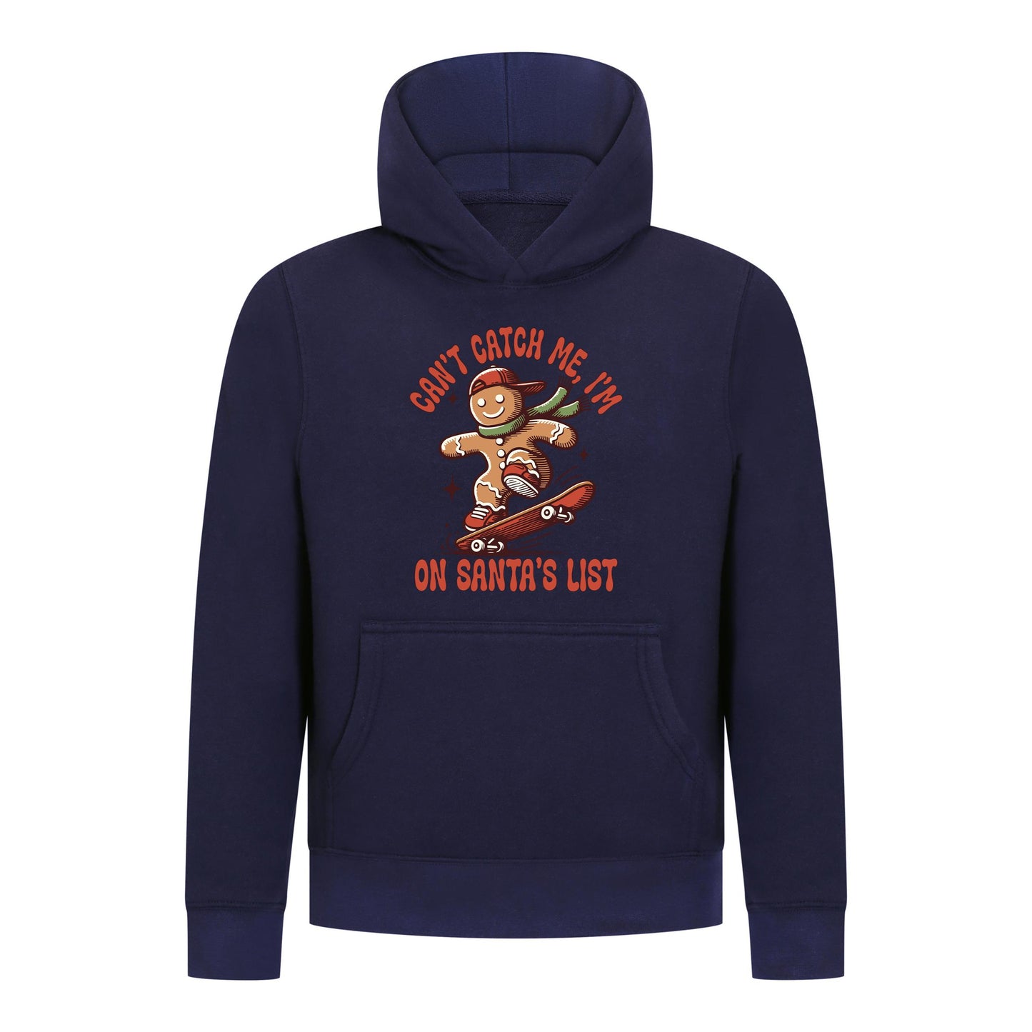 Everyday Kids Christmas Collection Gingerbread Skateboard Boys Pullover Hoodie – Holiday Sweatshirt -Navy