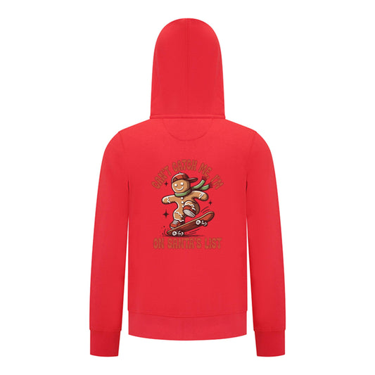 Everyday Kids Christmas Collection Gingerbread Skateboard Boys Zip Up Hoodie – Holiday Sweatshirt -Red