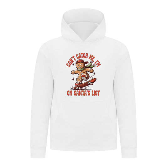 Everyday Kids Christmas Collection Gingerbread Skateboard Boys Pullover Hoodie – Holiday Sweatshirt - White