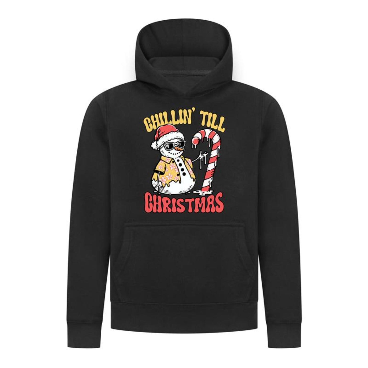 Everyday Kids Christmas Collection Chillin’ Till Christmas Boys Pullover Hoodie – Holiday Sweatshirt - Black