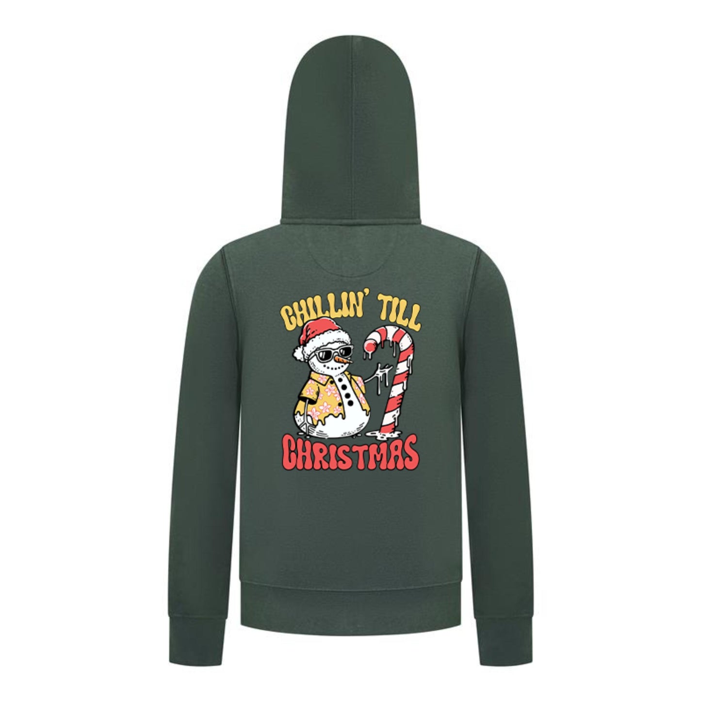 Everyday Kids Christmas Collection Chillin’ Till Christmas Boys Zip Up Hoodie – Holiday Sweatshirt - Green