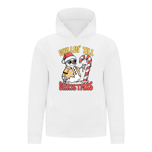 Everyday Kids Christmas Collection Chillin’ Till Christmas Boys Pullover Hoodie – Holiday Sweatshirt - White