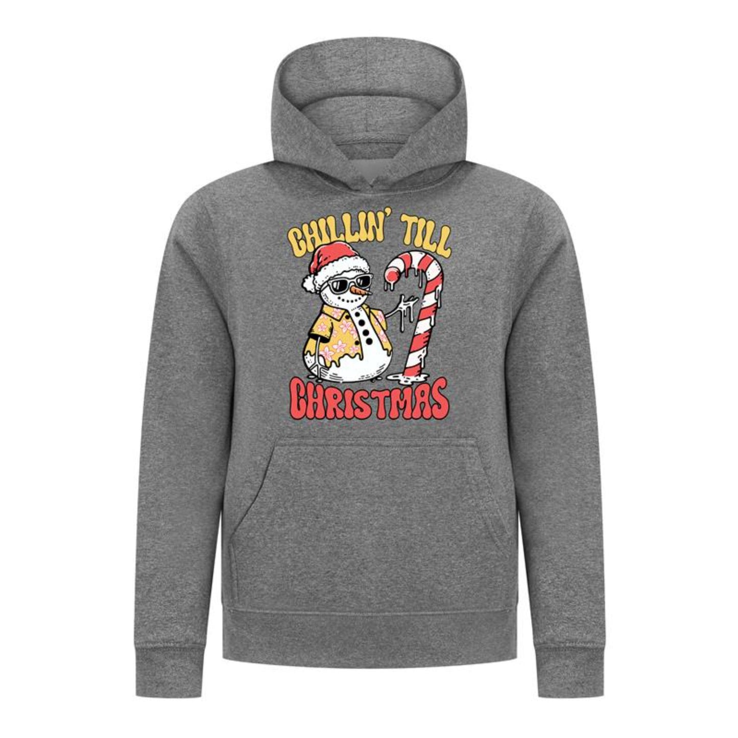 Everyday Kids Christmas Collection Chillin’ Till Christmas Boys Pullover Hoodie – Holiday Sweatshirt - Charcoal Gray