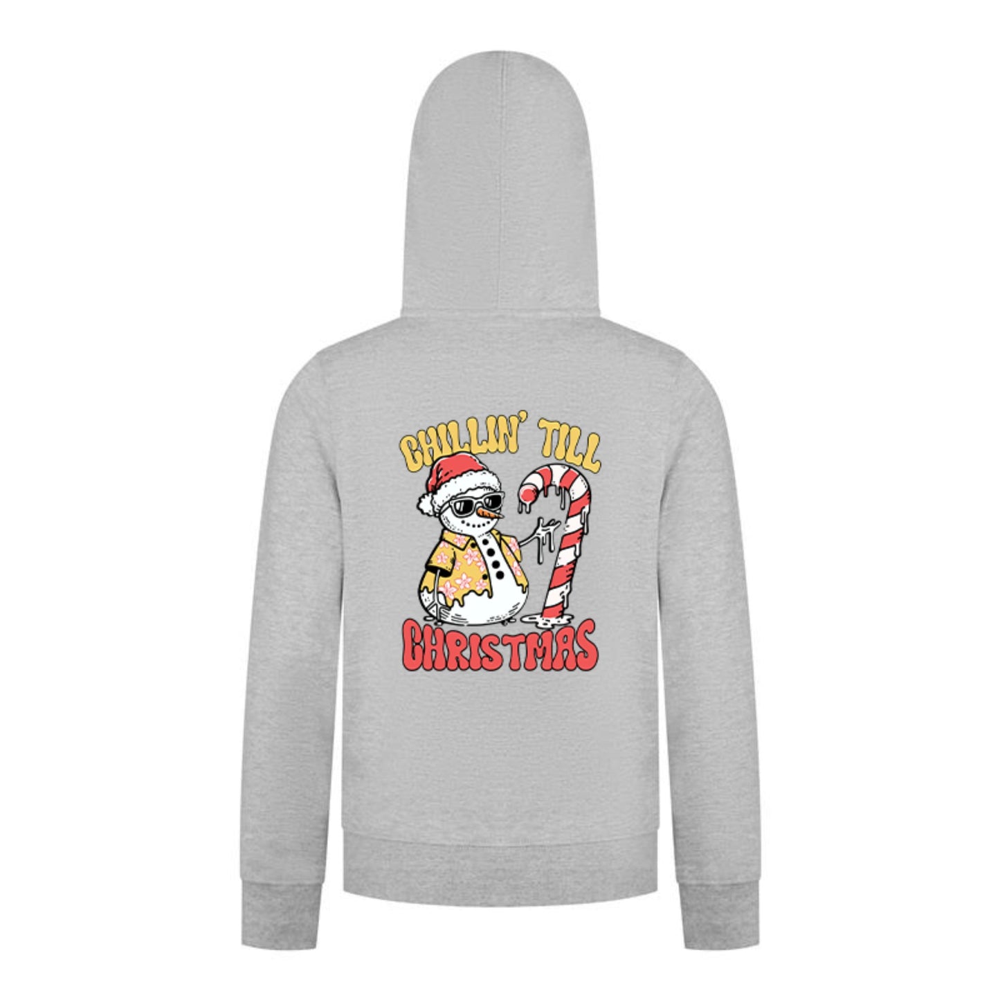 Everyday Kids Christmas Collection Chillin’ Till Christmas Boys Zip Up Hoodie – Holiday Sweatshirt - Heather Gray