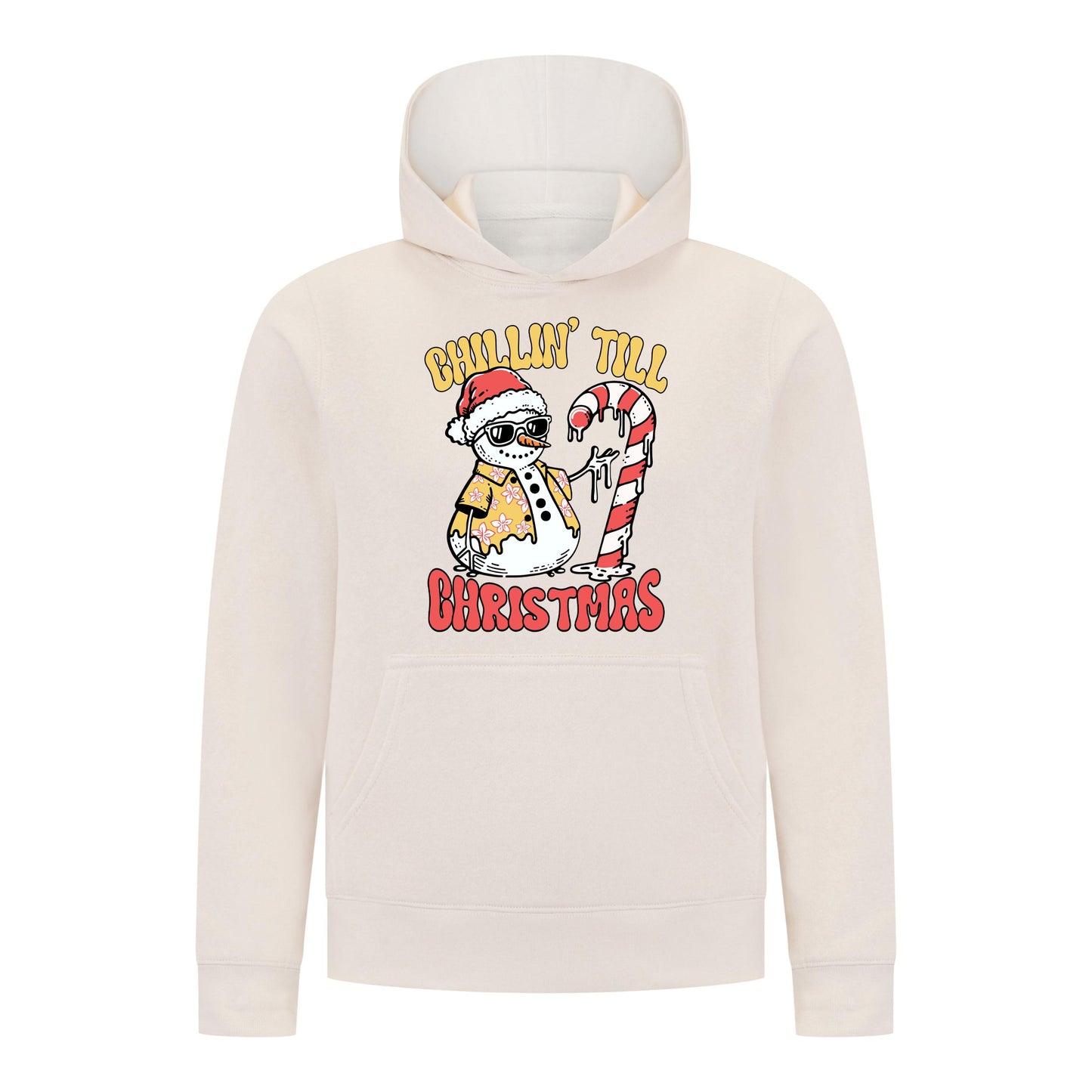 Everyday Kids Christmas Collection Chillin’ Till Christmas Boys Pullover Hoodie – Holiday Sweatshirt - Off White