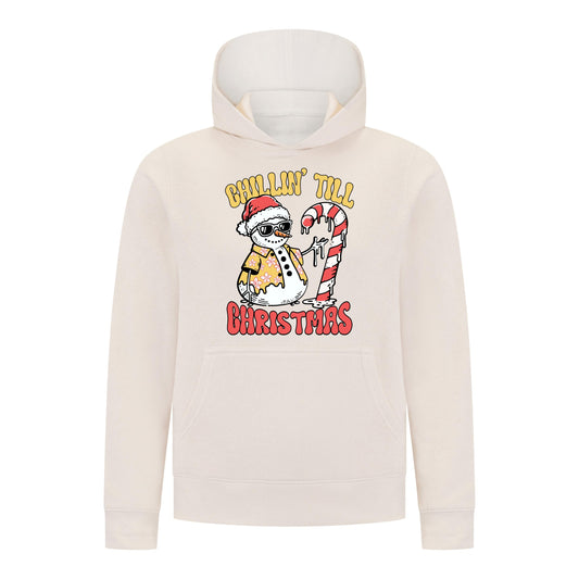 Everyday Kids Christmas Collection Chillin’ Till Christmas Boys Pullover Hoodie – Holiday Sweatshirt - Off White
