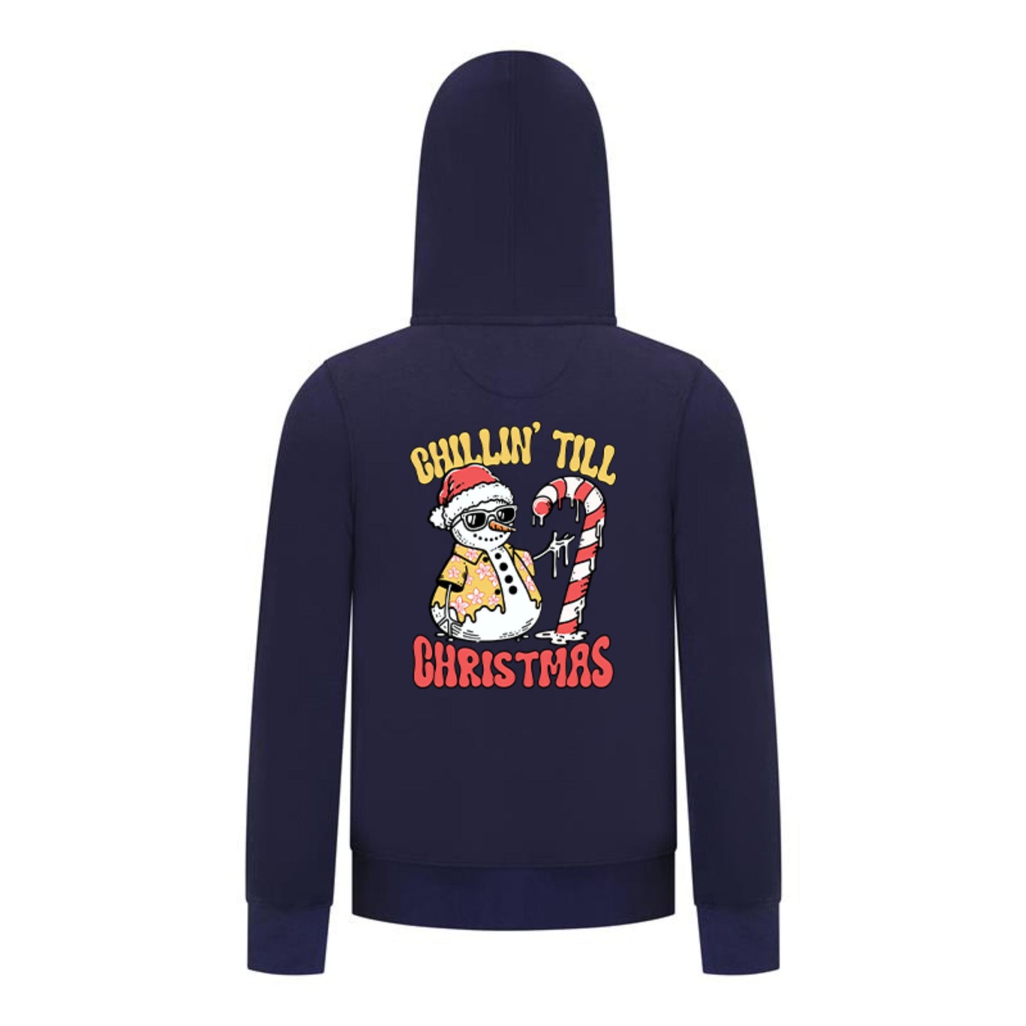 Everyday Kids Christmas Collection Chillin’ Till Christmas Boys Zip Up Hoodie – Holiday Sweatshirt - Navy