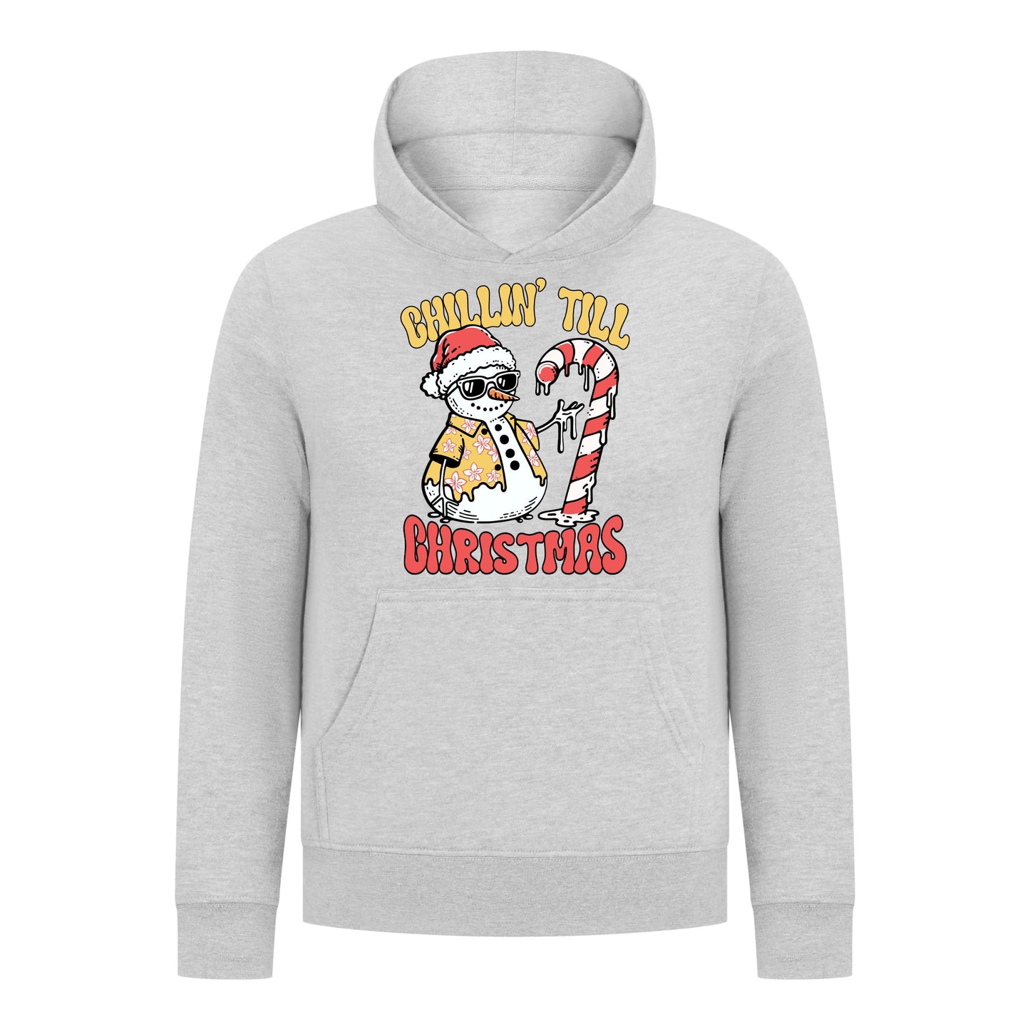Everyday Kids Christmas Collection Chillin’ Till Christmas Boys Pullover Hoodie – Holiday Sweatshirt - Heather Gray