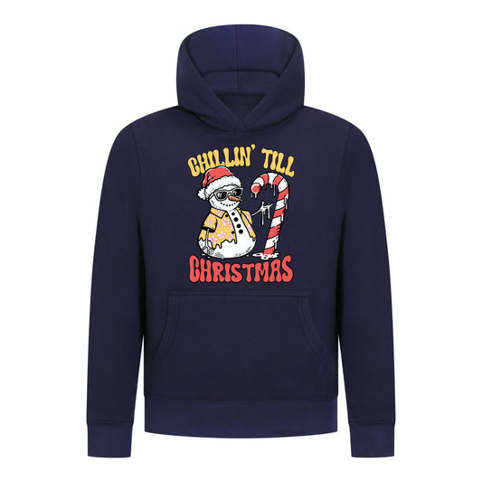 Everyday Kids Christmas Collection Chillin’ Till Christmas Boys Pullover Hoodie – Holiday Sweatshirt - Navy