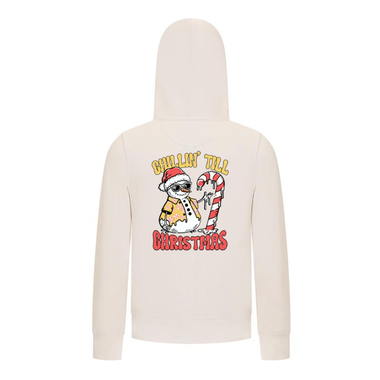 Everyday Kids Christmas Collection Chillin’ Till Christmas Boys Zip Up Hoodie – Holiday Sweatshirt - Off White