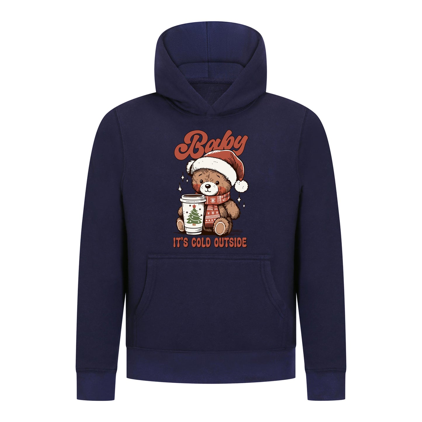 Everyday Kids Christmas Collection Baby It’s Cold Outside Pullover Hoodie – Holiday Sweatshirt - Navy