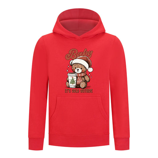 Everyday Kids Christmas Collection Baby It’s Cold Outside Pullover Hoodie – Holiday Sweatshirt - Red