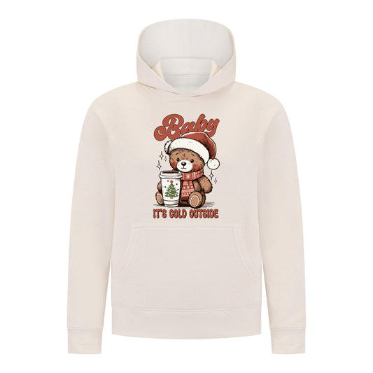 Everyday Kids Christmas Collection Baby It’s Cold Outside Pullover Hoodie – Holiday Sweatshirt - Off White