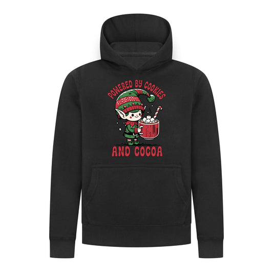 Everyday Kids Christmas Collection Powered by Cookies and Cocoa Pullover Hoodie – Holiday Sweatshirt - Black
