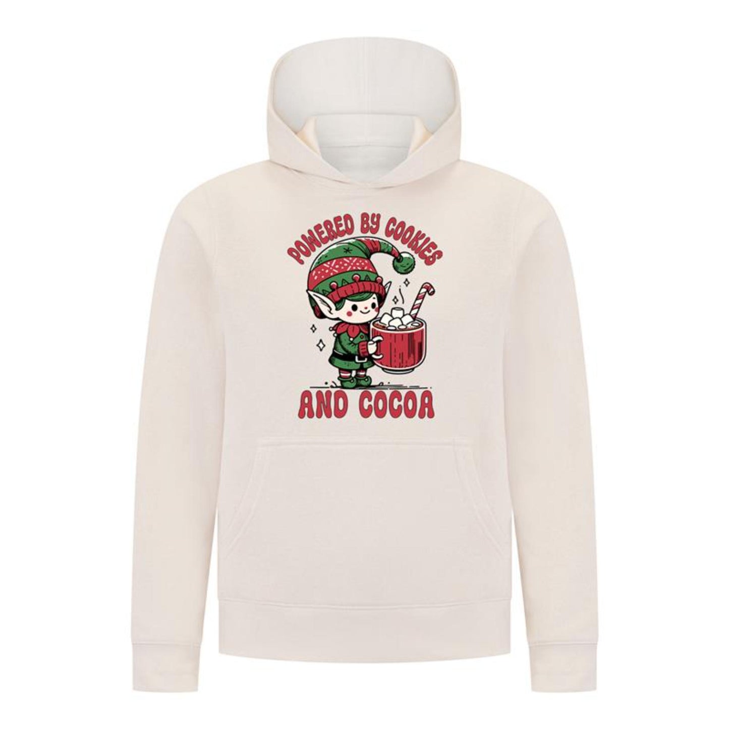 Everyday Kids Christmas Collection Powered by Cookies and Cocoa Pullover Hoodie – Holiday Sweatshirt - Off White