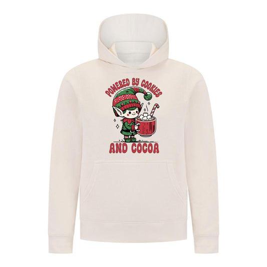 Everyday Kids Christmas Collection Powered by Cookies and Cocoa Pullover Hoodie – Holiday Sweatshirt - Off White
