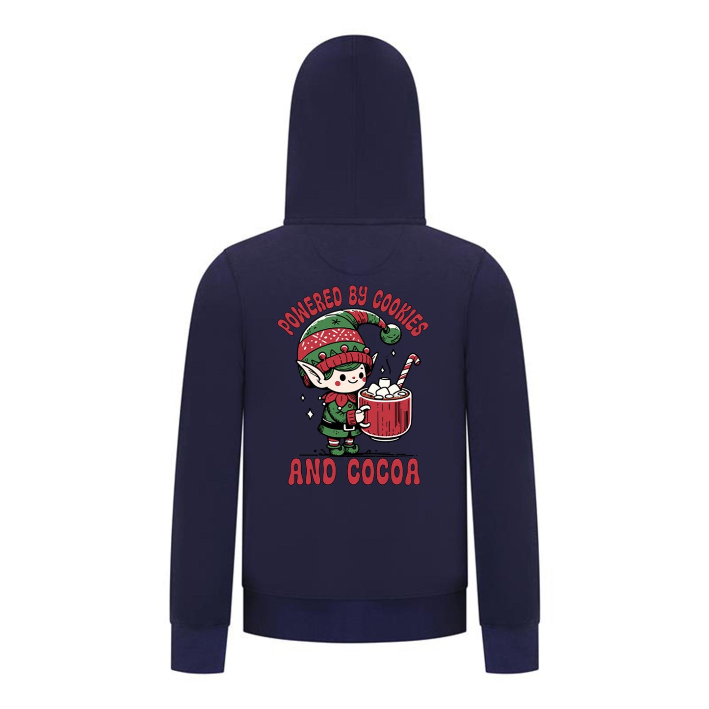 Everyday Kids Christmas Collection Powered by Cookies and Cocoa Zip Up Hoodie – Holiday Sweatshirt - Navy
