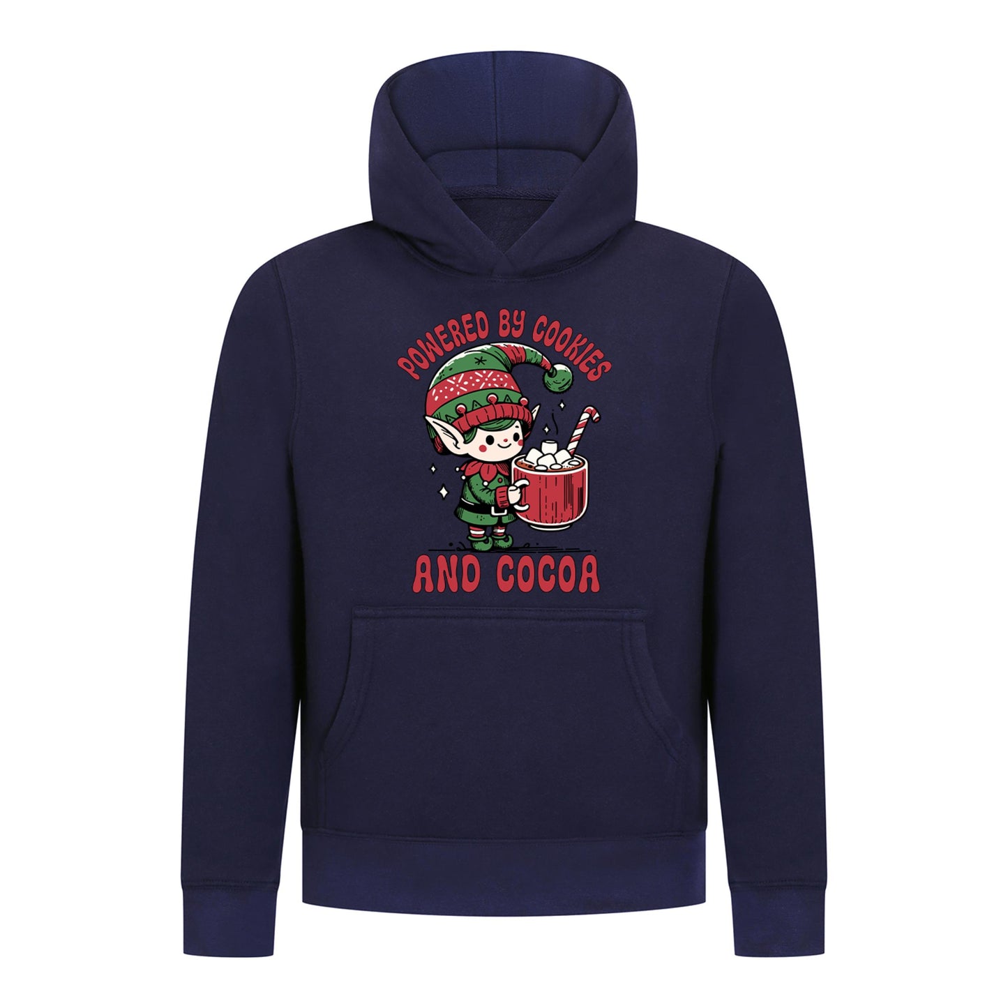 Everyday Kids Christmas Collection Powered by Cookies and Cocoa Pullover Hoodie – Holiday Sweatshirt - Navy